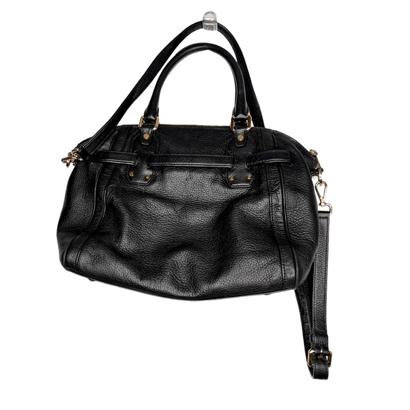 Michael Kors Pebble Leather Black Hudson Satchel Crossbody Bag - Picture 2 of 12